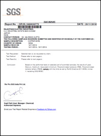 Rajasthan Electric Industries Certificate